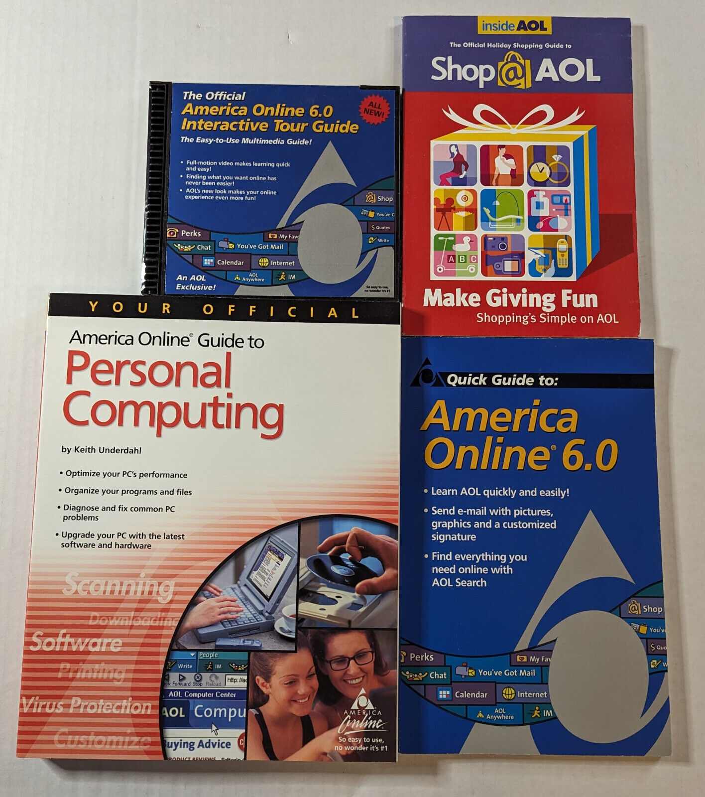 Vintage America Online AOL Book Catalog and Interactive Tour Guide Lot