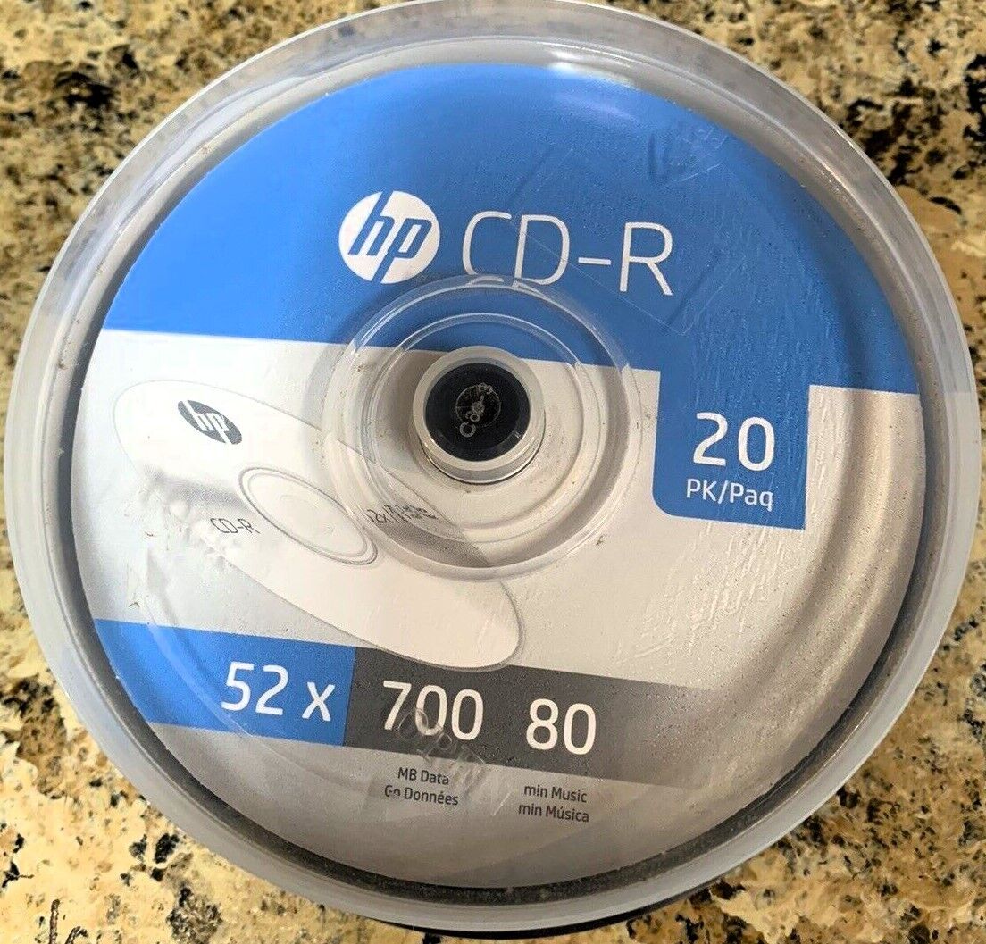 Hewlett Packard (HP) CD-R 20 Pack 52 x 700 MB Spindle New Sealed