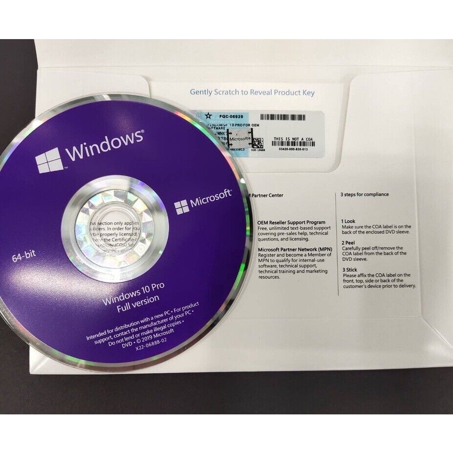 Genuine Windows 10 Pro 64 bit CD Version, Brand New, 