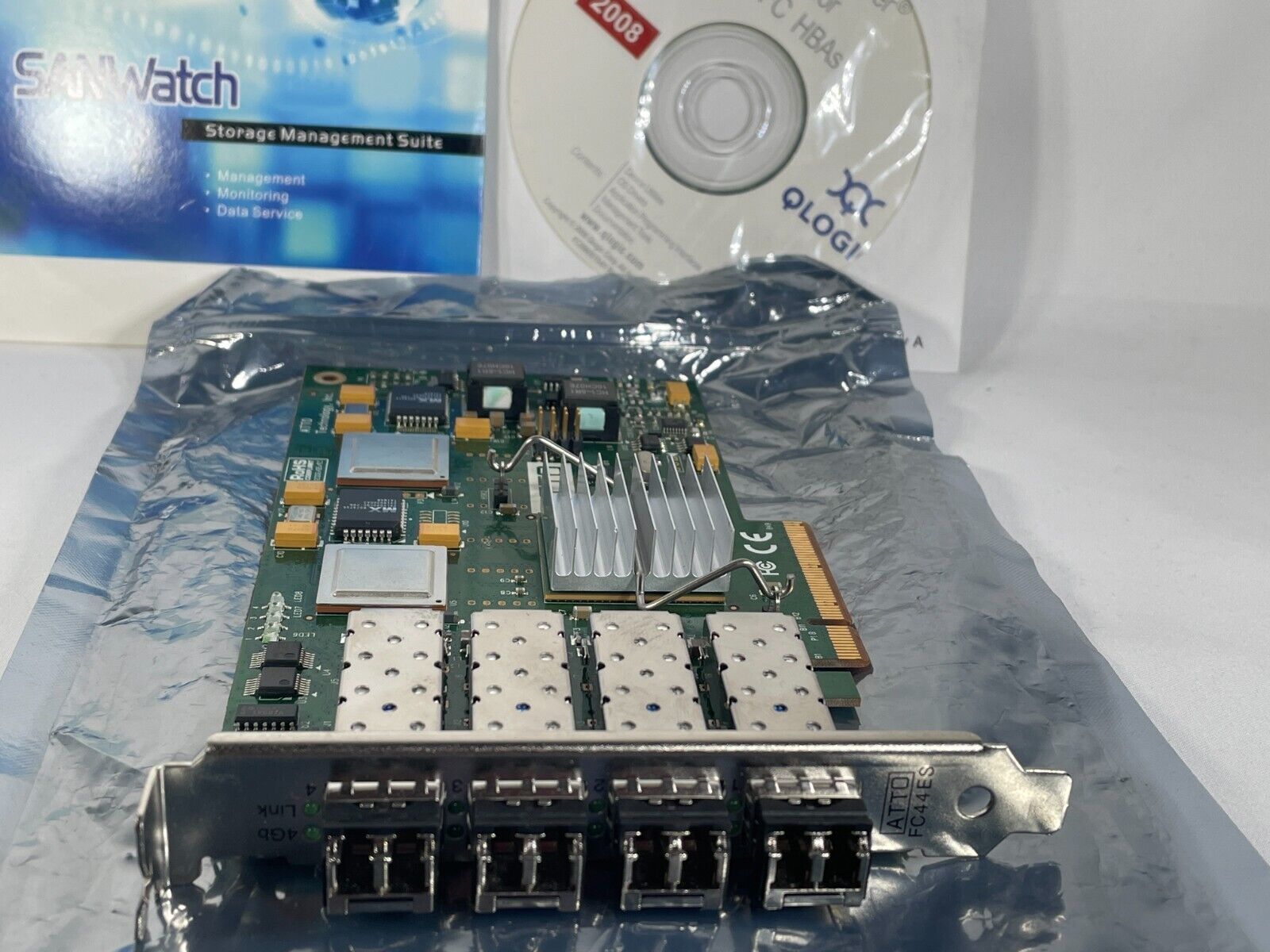 ATTO FC44ES 4Gbps Fibre Channel PCI-E x8 Card 4-Port + 4 Fiber Optic Transceiver