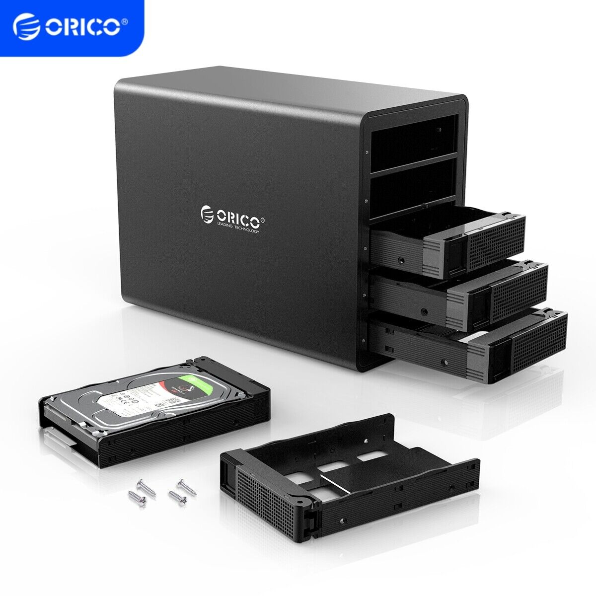 ORICO 5 Bay Type-C Hard Drive Enclosure 3.5''&Daisy Chain For 2.5/3.5'' HDD SSDs