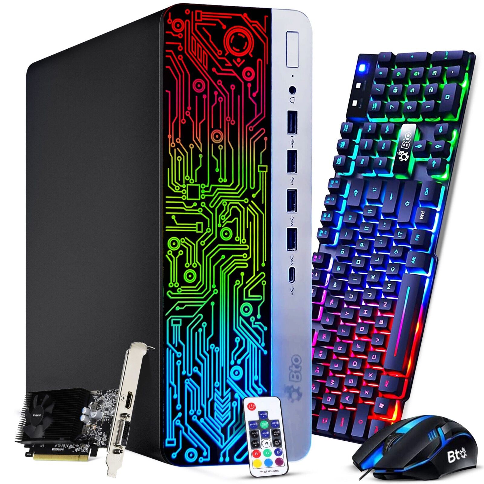 HP RGB G3 Gaming Desktop PC Intel i5-7th 16GB 256GB SSD 1TB NVIDIA GT 1030 Win10