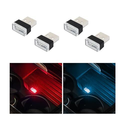 4 PCS USB LED Car Interior Atmosphere Lamp Plug-in USB Decorortable Auto Ambient