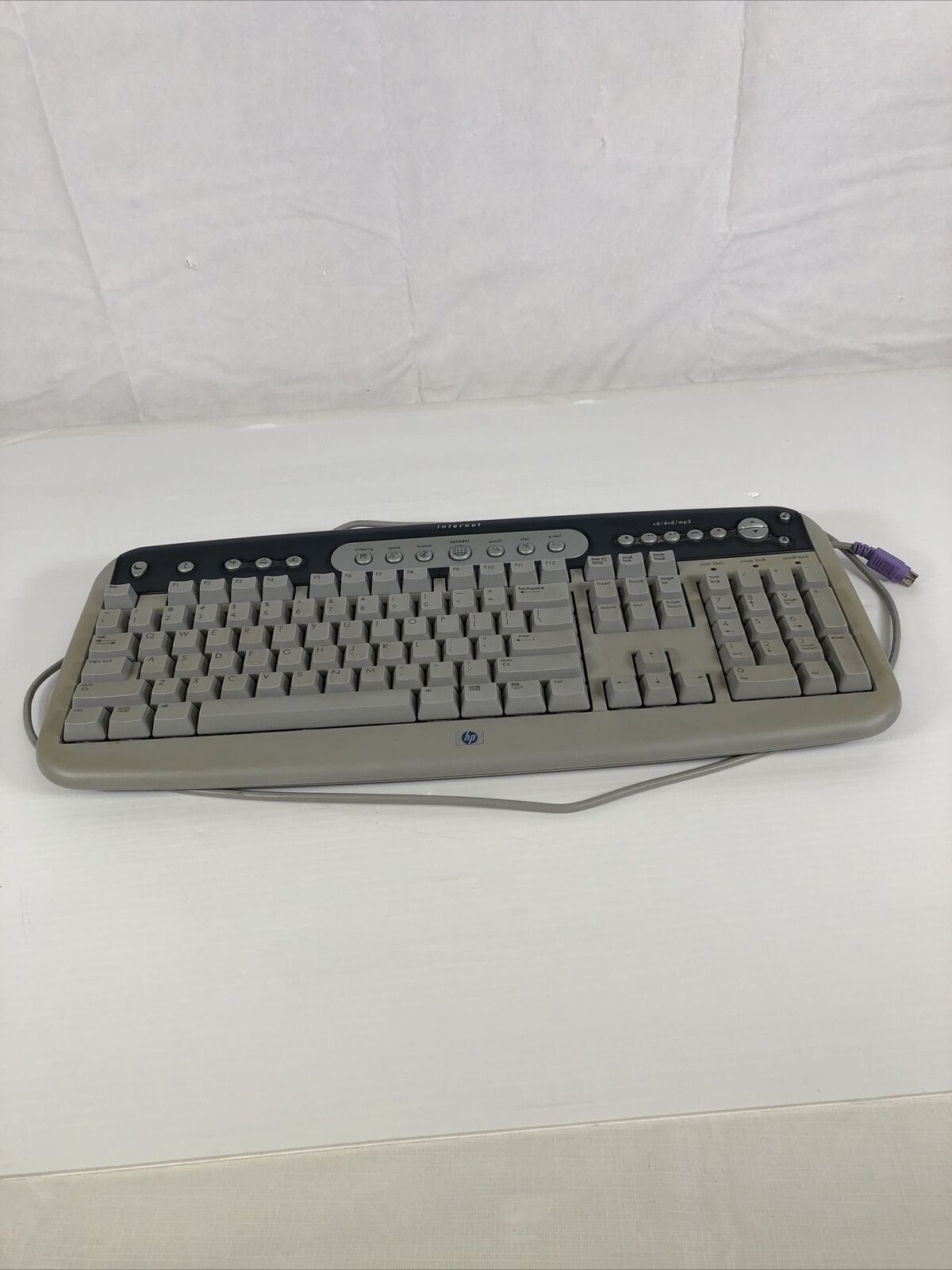 Vintage HP US Multimedia Computer Keyboard Wired PS/2 Model 5189 P/N 5188-6077
