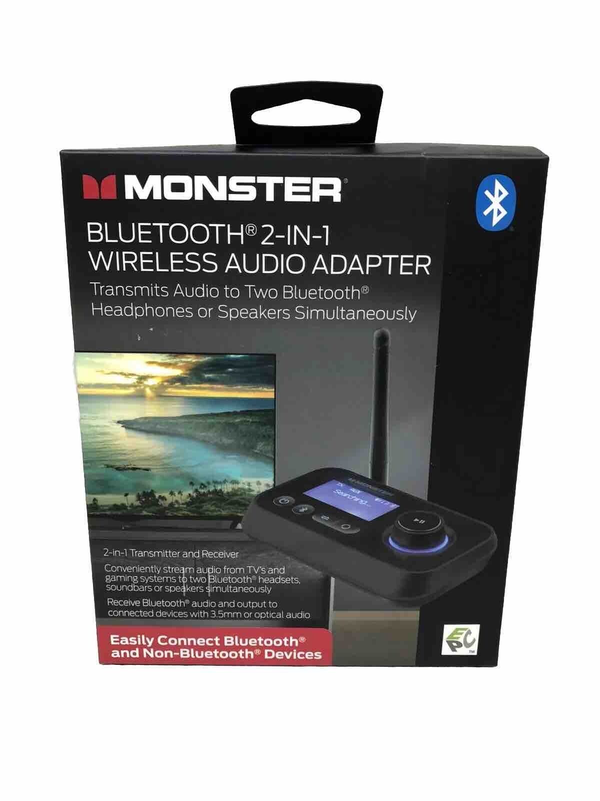 MONSTER - Bluetooth 2-IN-1 Wireless Audio Adapter - New  