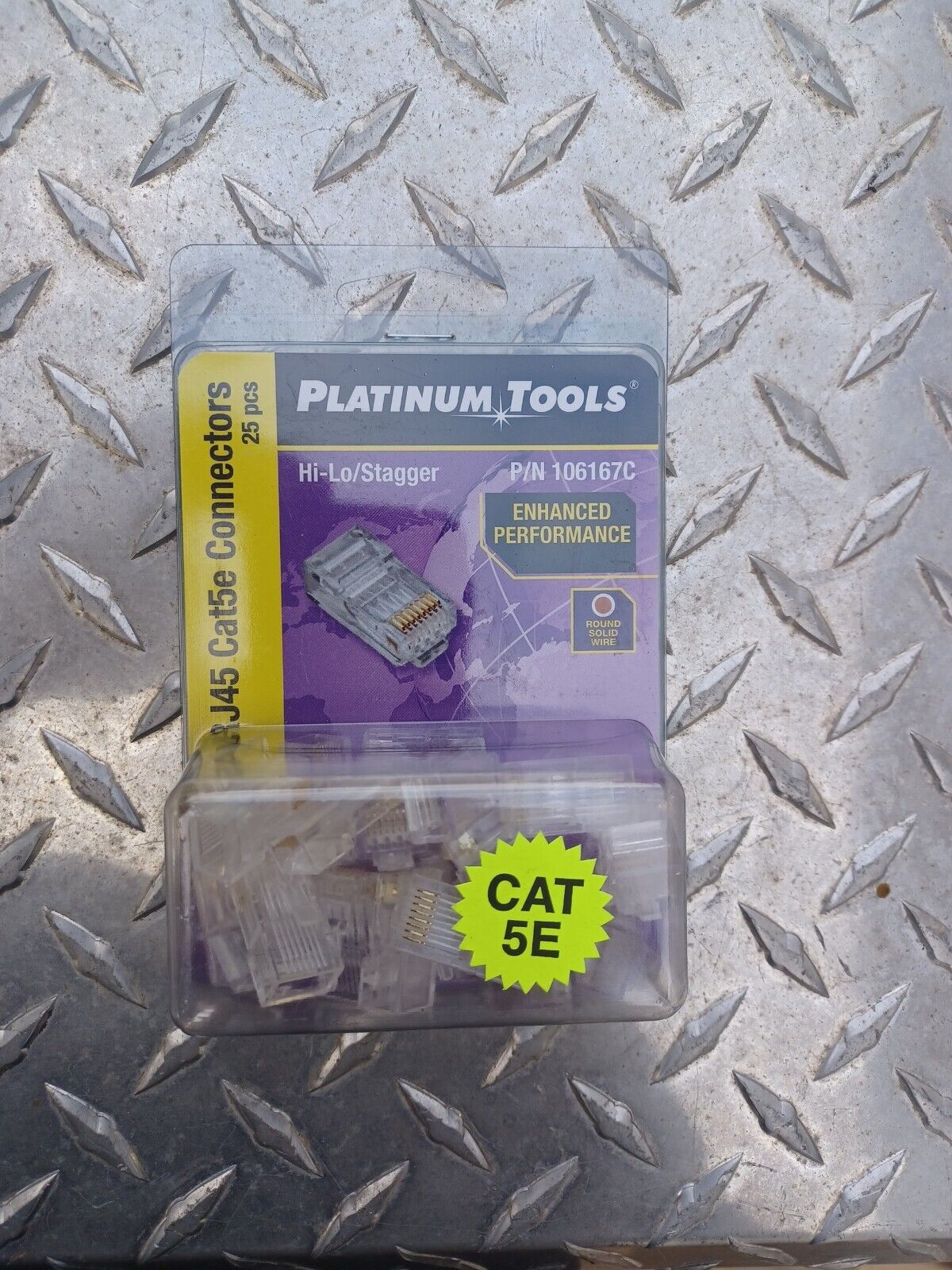 Platinum Tools RJ-45 Cat5/5e Connectors, Clamshell pack of 25 P/N 106167C