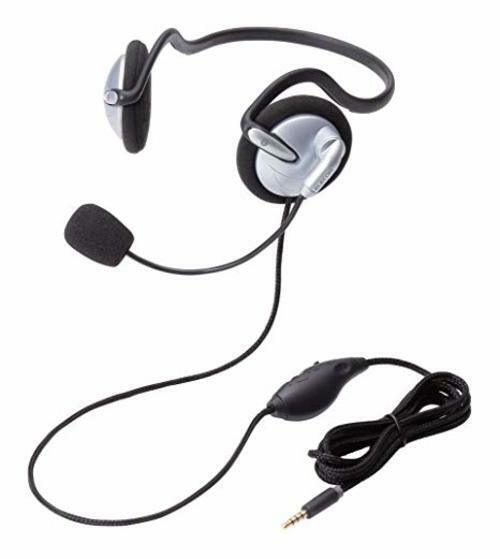 ELECOM Headset microphone ears neck band 4-pole pin jack endurance code 1.8m