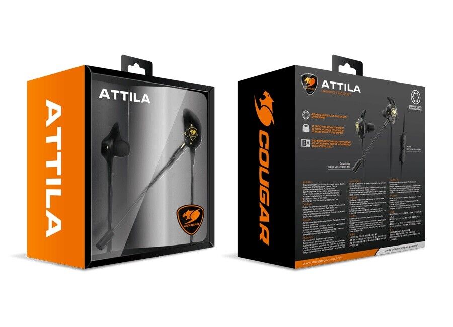 COUGAR ATTILA Gaming Headset In Ear Graphene Diaphragm Drivers CGR P07B-860H F*