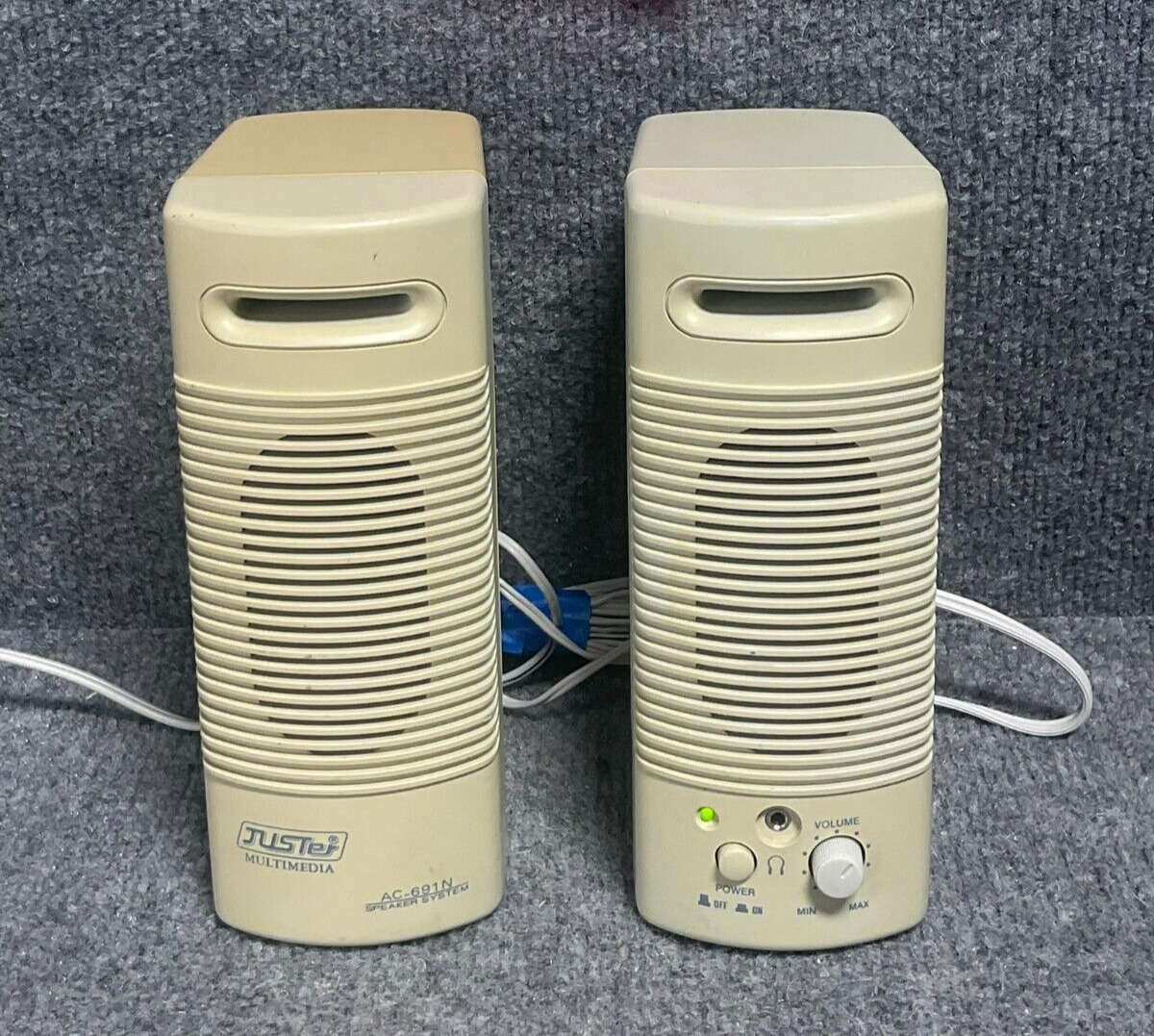 Juster Multimedia Desktop Computer Pair Speakers AC-691N In Beige Color