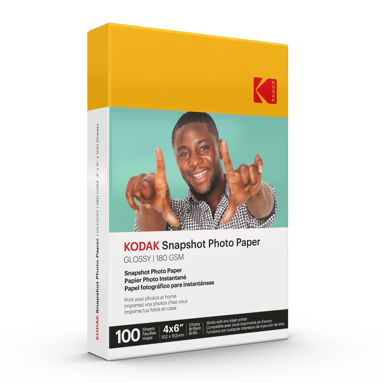 PHOTO PAPER KODAK Photo Paper Gloss 4 X 6 SNAPSHOT 100 count, 48lb. 180 g/m 2