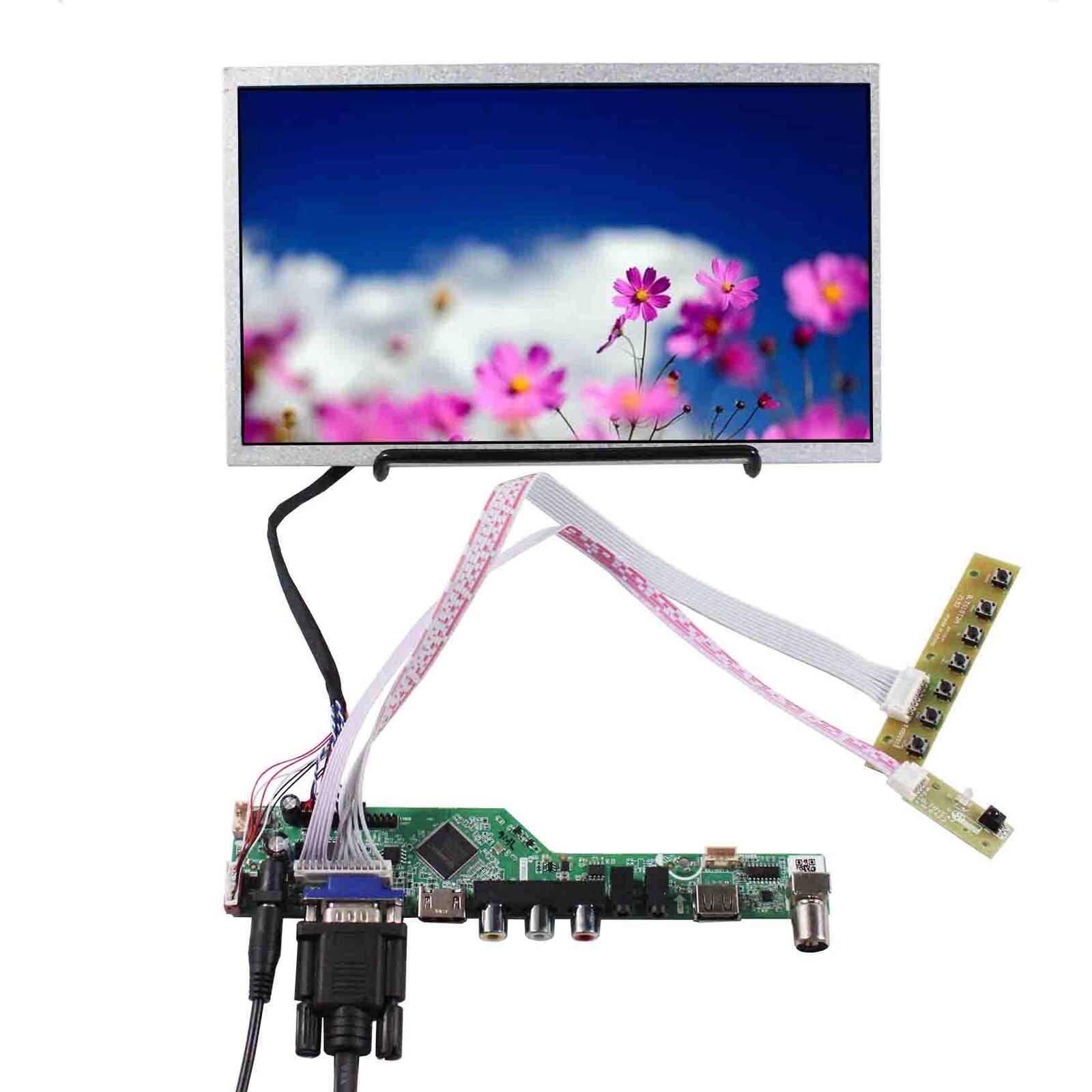 HDMI VGA AV USB LCD Controller Board 10.1inch 1366x768 LCD Screen