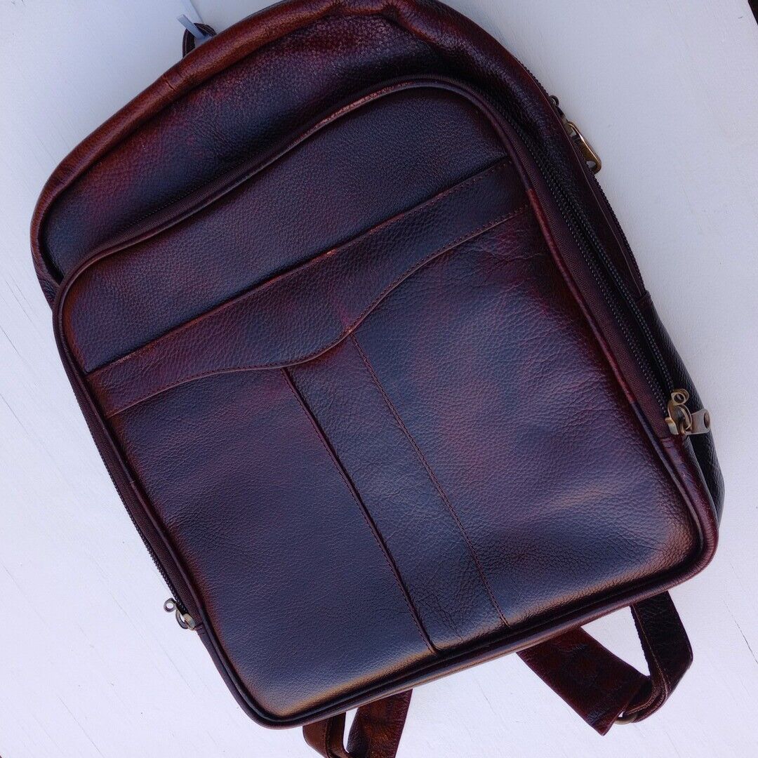 CEM Business Solutions Vegan Leather Laptop Backpack Bag Heavy Lockable Zippers