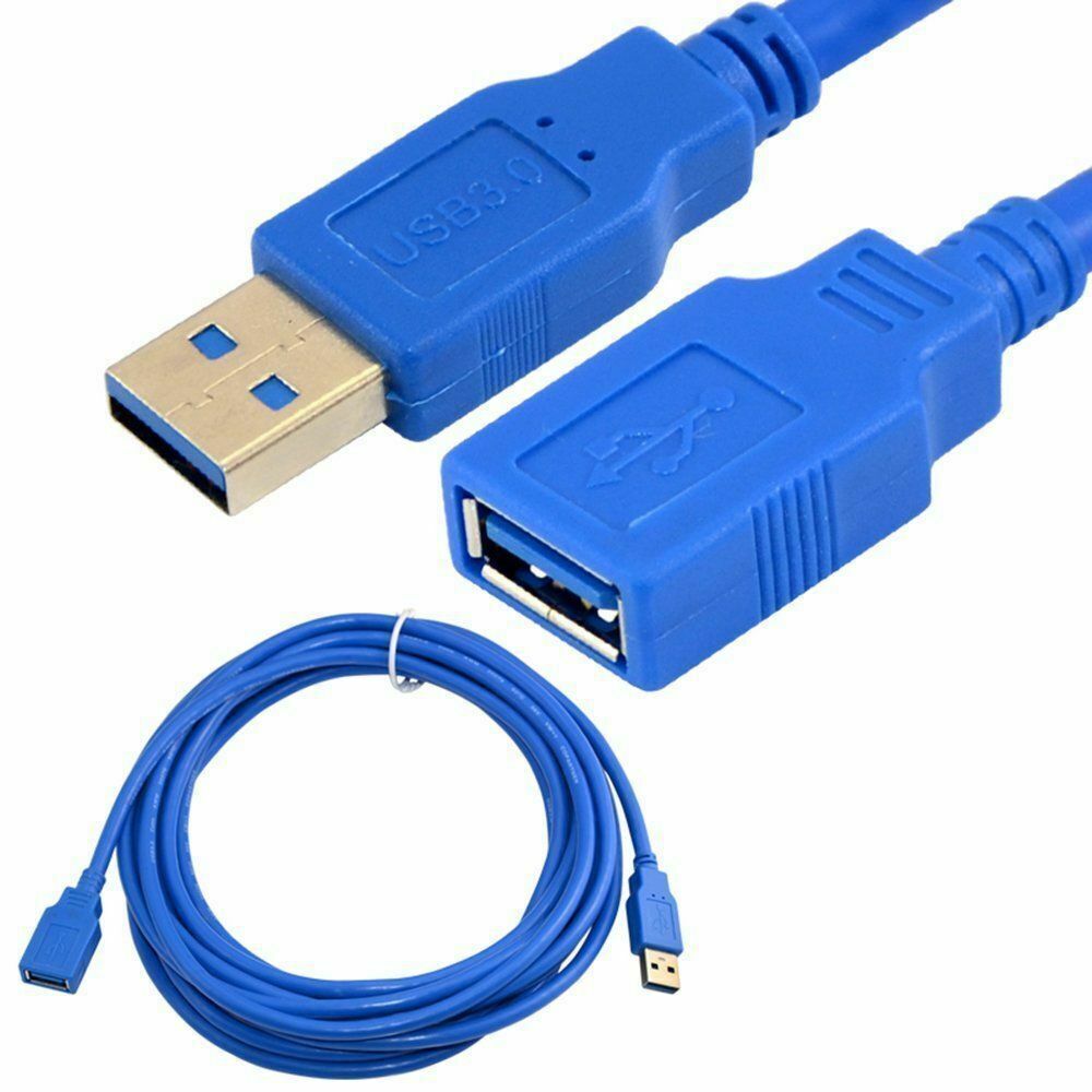  USB 3.0 Extension Cable 1.5FT 5FT 10FT 15FT 30FT A Male to Female Cord Blue Lot