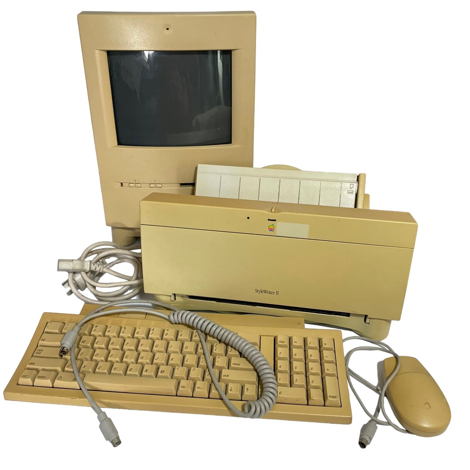 Apple Macintosh M1600 1993 Colour Computer Keyboard Printer Cords Not Working