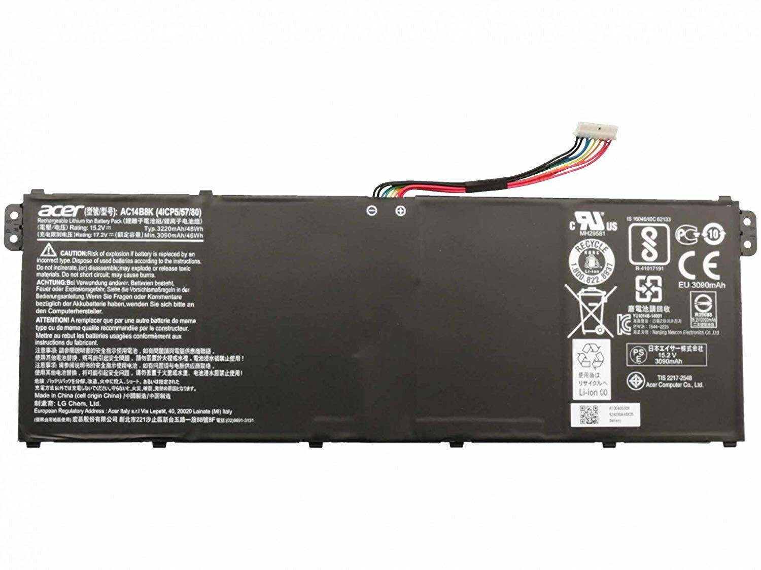 New Genuine Acer ES1-131 Series 15.2V 48Wh Laptop Battery AC14B18J AC14B8K