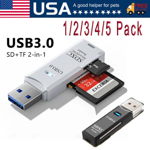 USB 3.0 SD Card Reader for PC Micro SD Card to USB Adapter for Camera Memory C