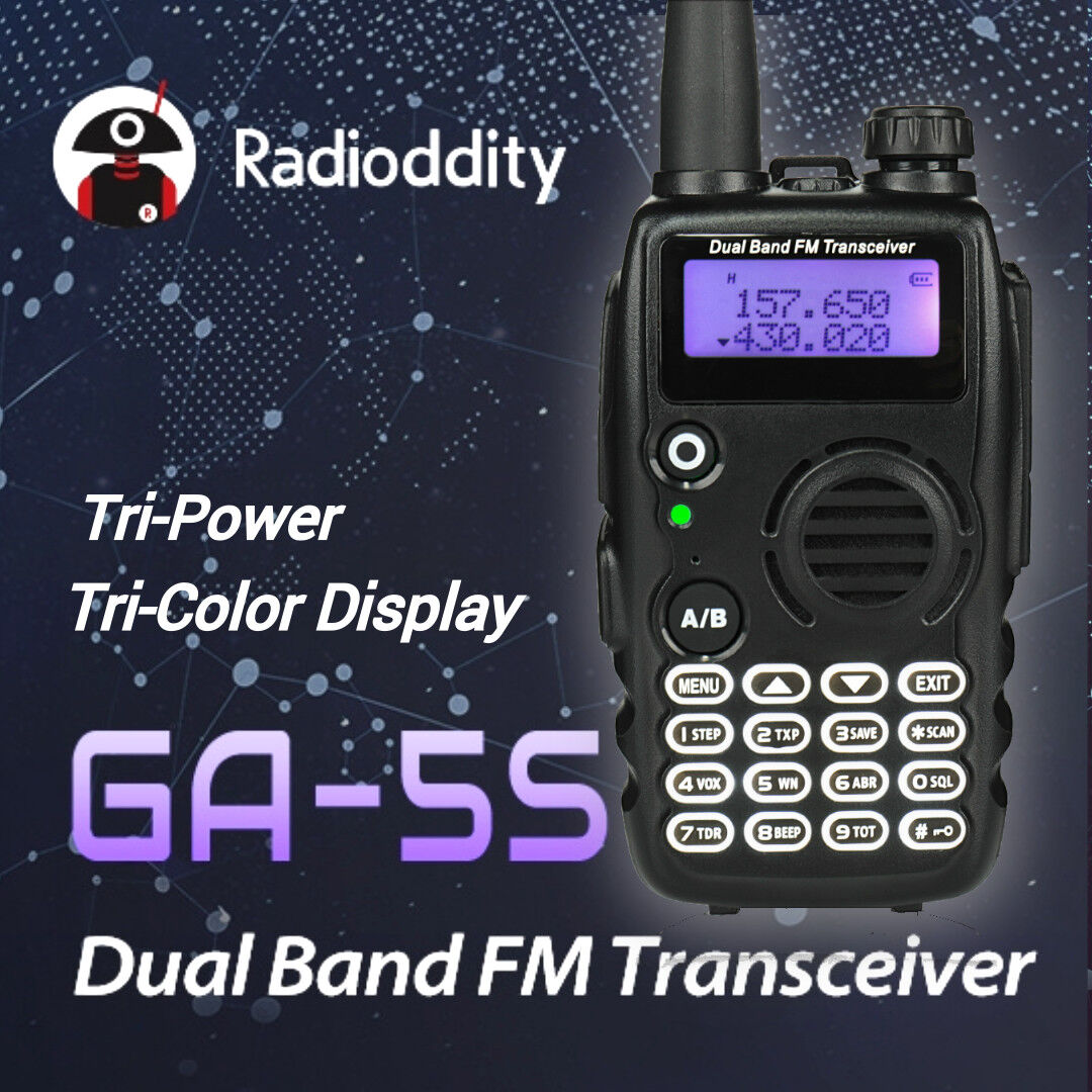 US Radioddity GA-5S Dual Band V/UHF 7/5/1Watt VFO Long Range 9KM Two way Radio
