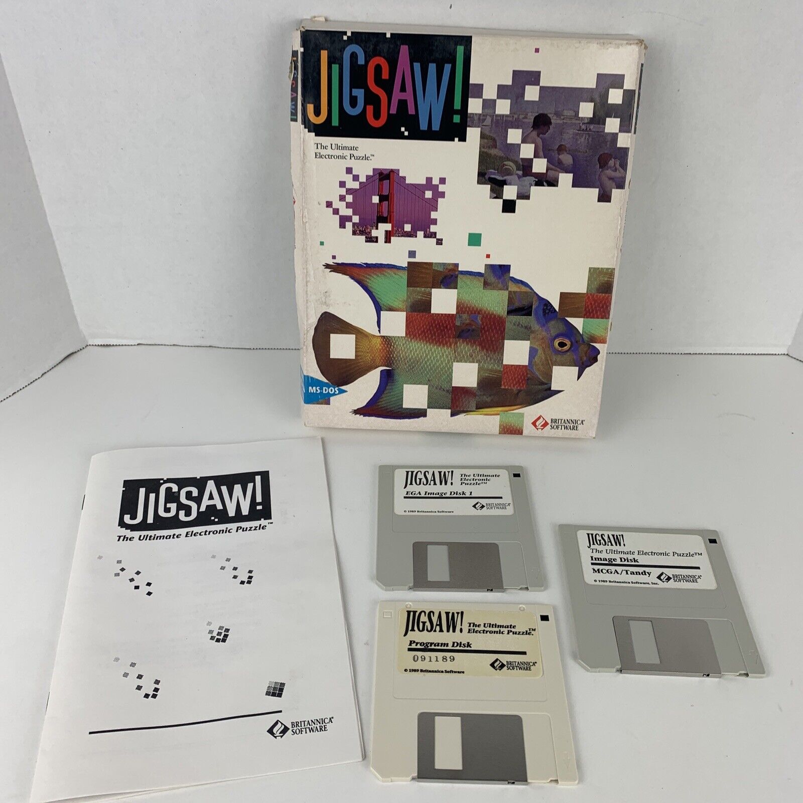 Jigsaw The Ultimate Electronic Puzzle 1989 3.5” IBM PC DOS Tandy Software