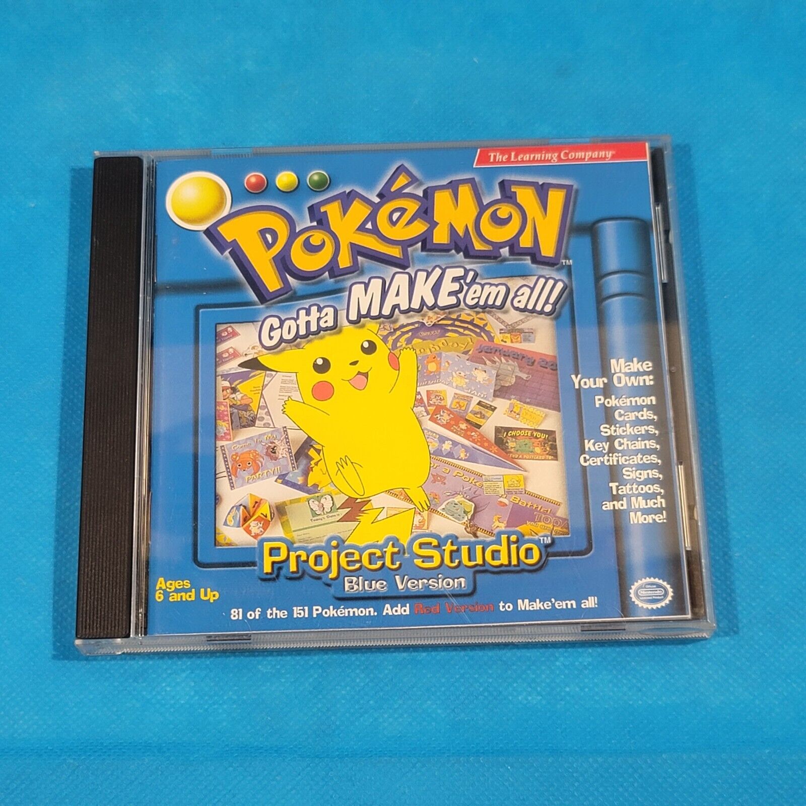 Vintage PC CD-ROM Pokemon Project Studio Blue Version