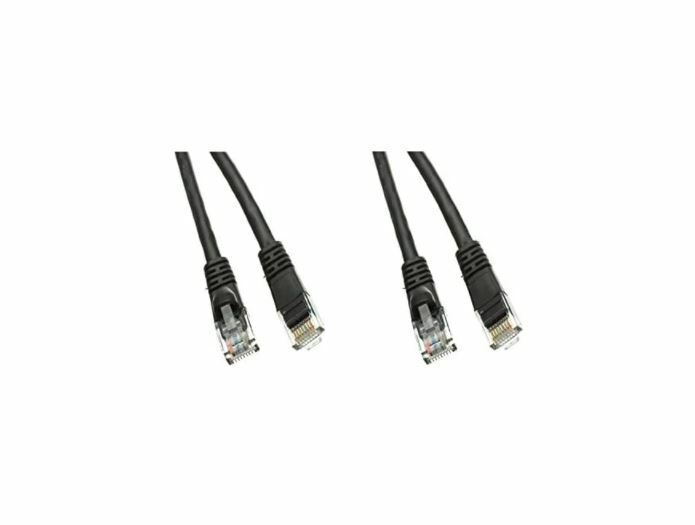 2 Pack Cat5e Ethernet Patch Cable, Snagless/Molded Boot, 6 Feet Black