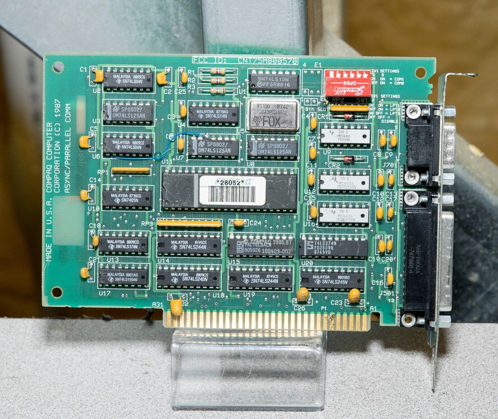 Vintage Compaq parallel serial i/o controller 8 bit ISA ISA405