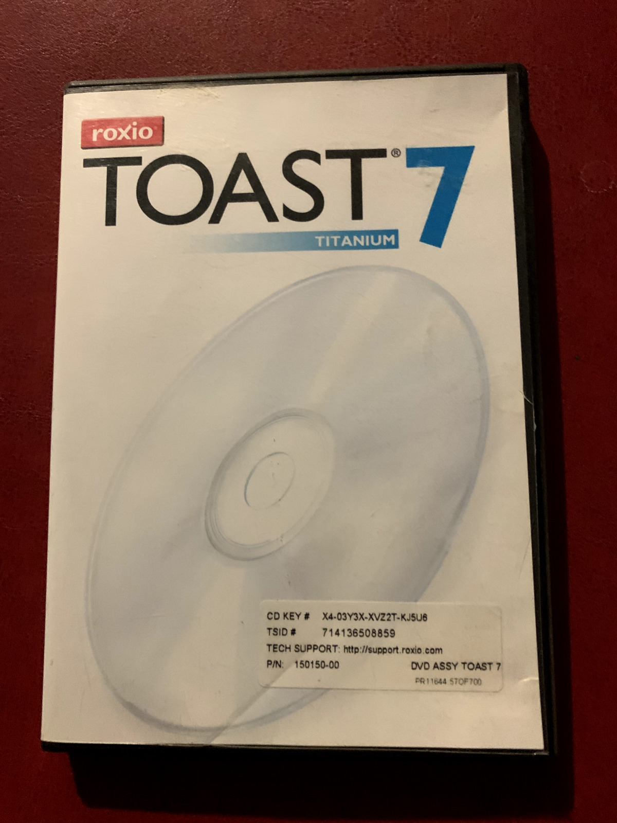 Roxio Toast 7 Titanium (Mac) w/ CD Product KEY and Original Plastic Case