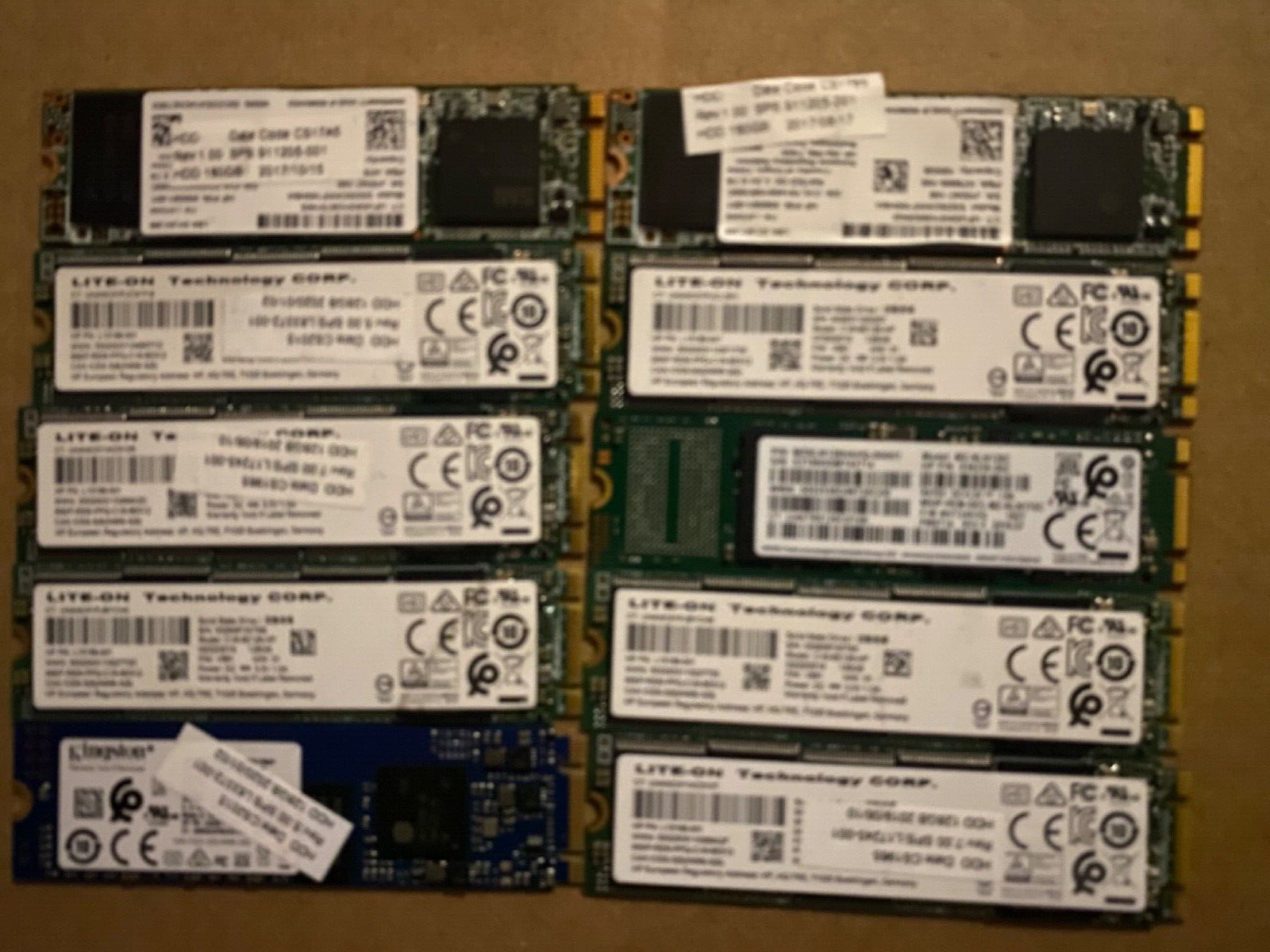 Mixed lot of 8x 128GB and 2x 180GB M.2 SATA SSD Solid State Drives Tested