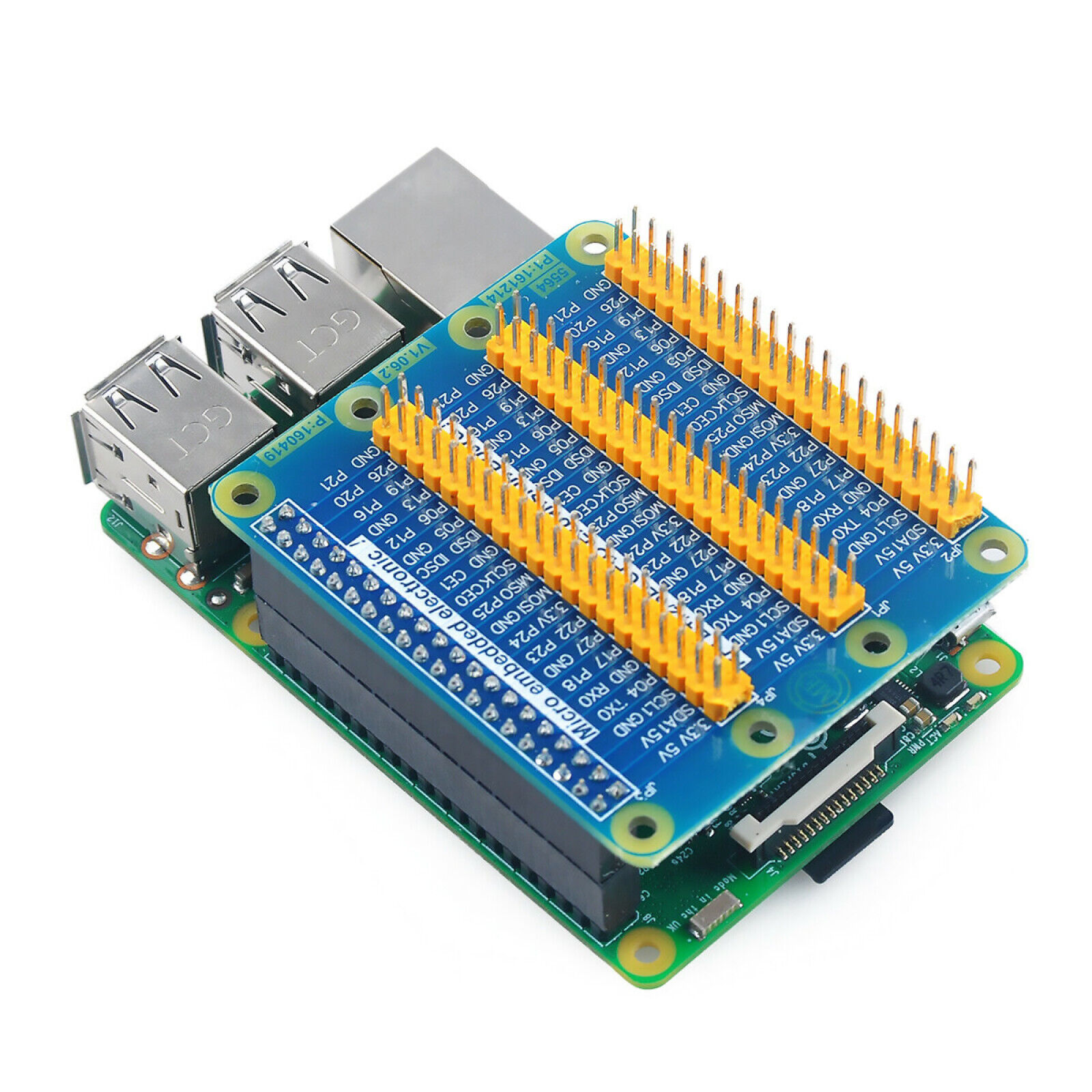 3 Ports RPI B+/2B/3B+/4B GPIO Expansion PCB Board For Raspberry pi 4b Pi 3 Pi2