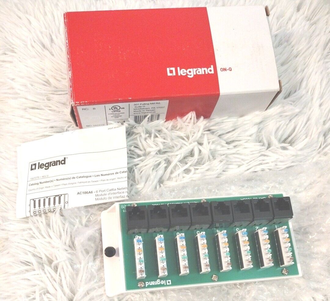 Legrand ON-Q AC1058 8 Port Cat5e Network Interface Module CAT 5e T568A
