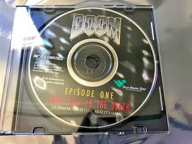 VINTAGE CLASSIC PC GAME DOOM CD ROM EPISODE ONE KNEE DEEP IN THE DEATH
