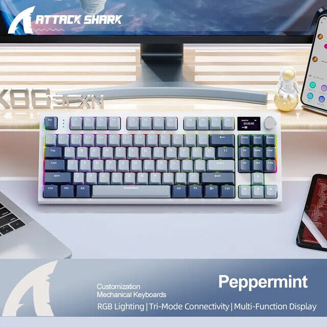 K86 Wireless Hot-Swappable Mechanical Keyboard Display Screen Volume Button
