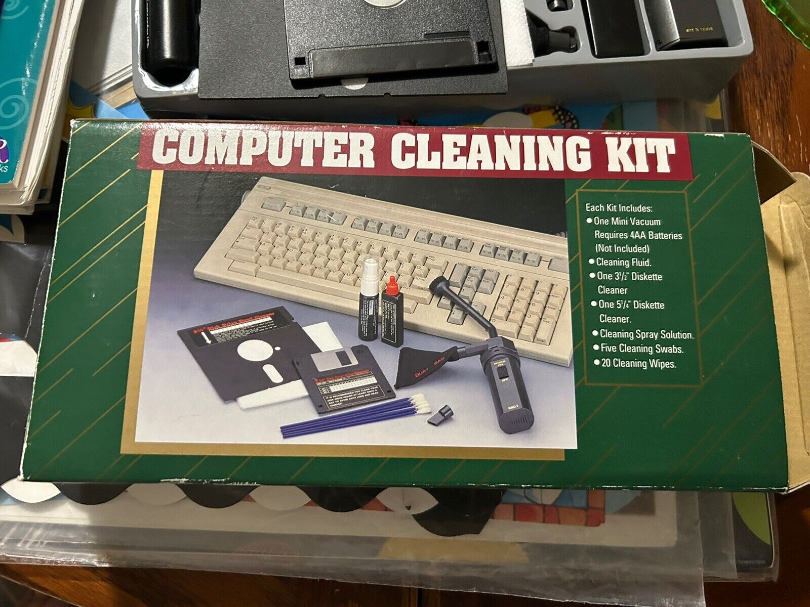 Vintage Computer Cleaning Kit - Complete Computer Maint - W/Diskfile Storage