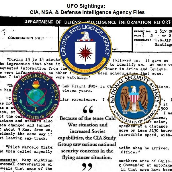 UFO Sightings: CIA, NSA, & Defense Intelligence Agency Files USB Drive