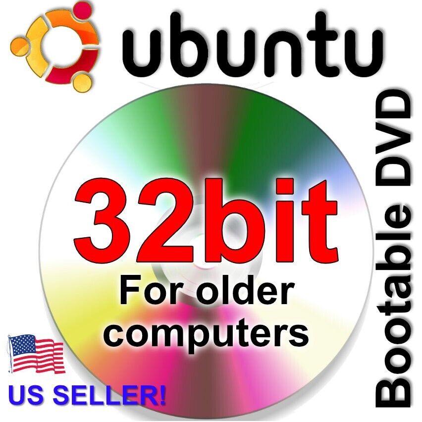 Ubuntu Linux 17.04 32bit Version BOOTABLE/LIVE DVD for older PCs 