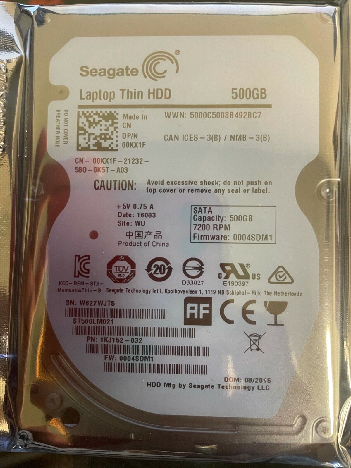 Seagate Laptop Thin ST500LM021 500GB 7200 RPM 32MB Cache SATA 6.0Gb/s 2.5\