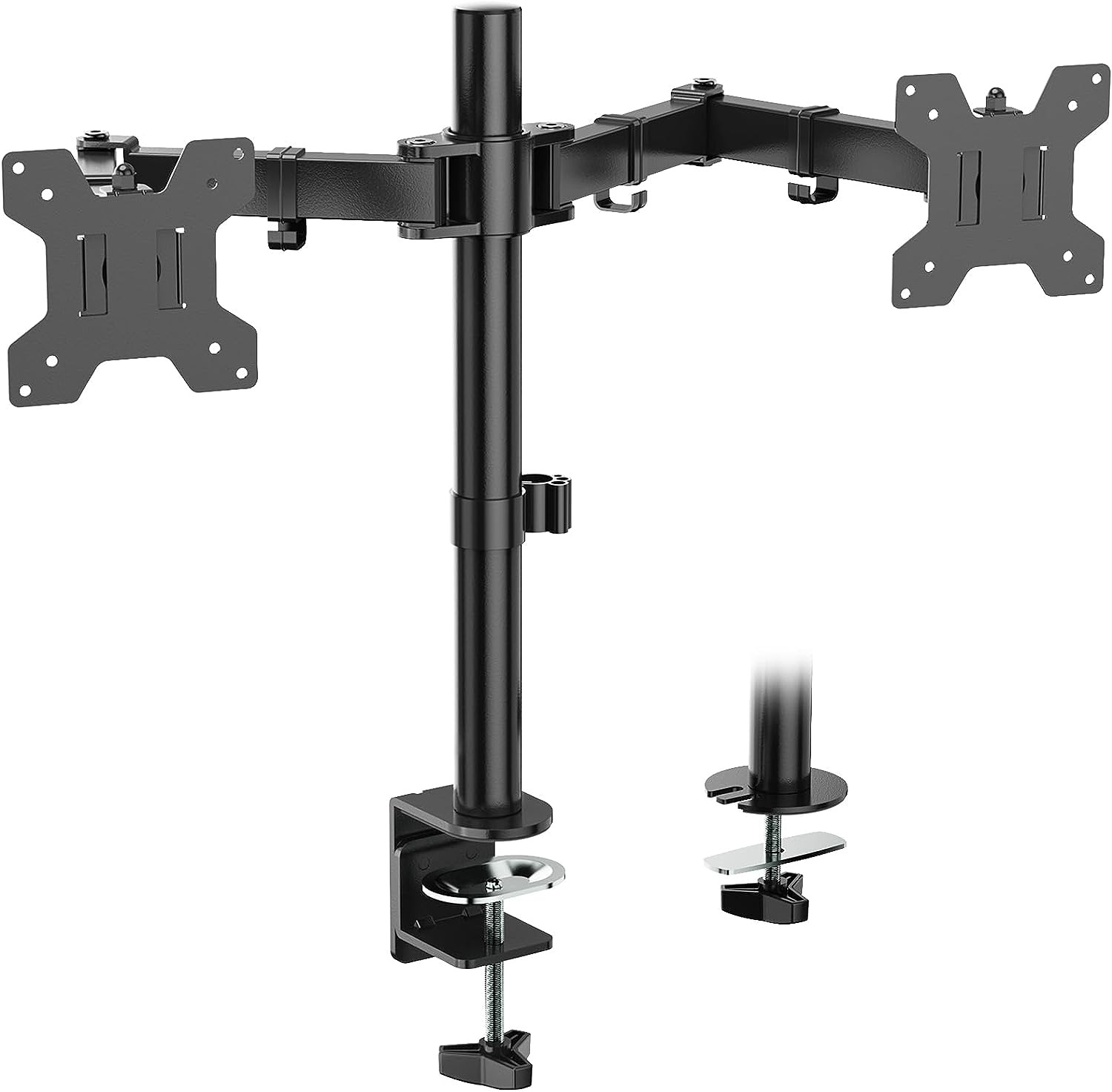 Dual LCD Monitor Fully Adjustable Desk Mount Stand Fits 2 Screens up to 27 Inch,