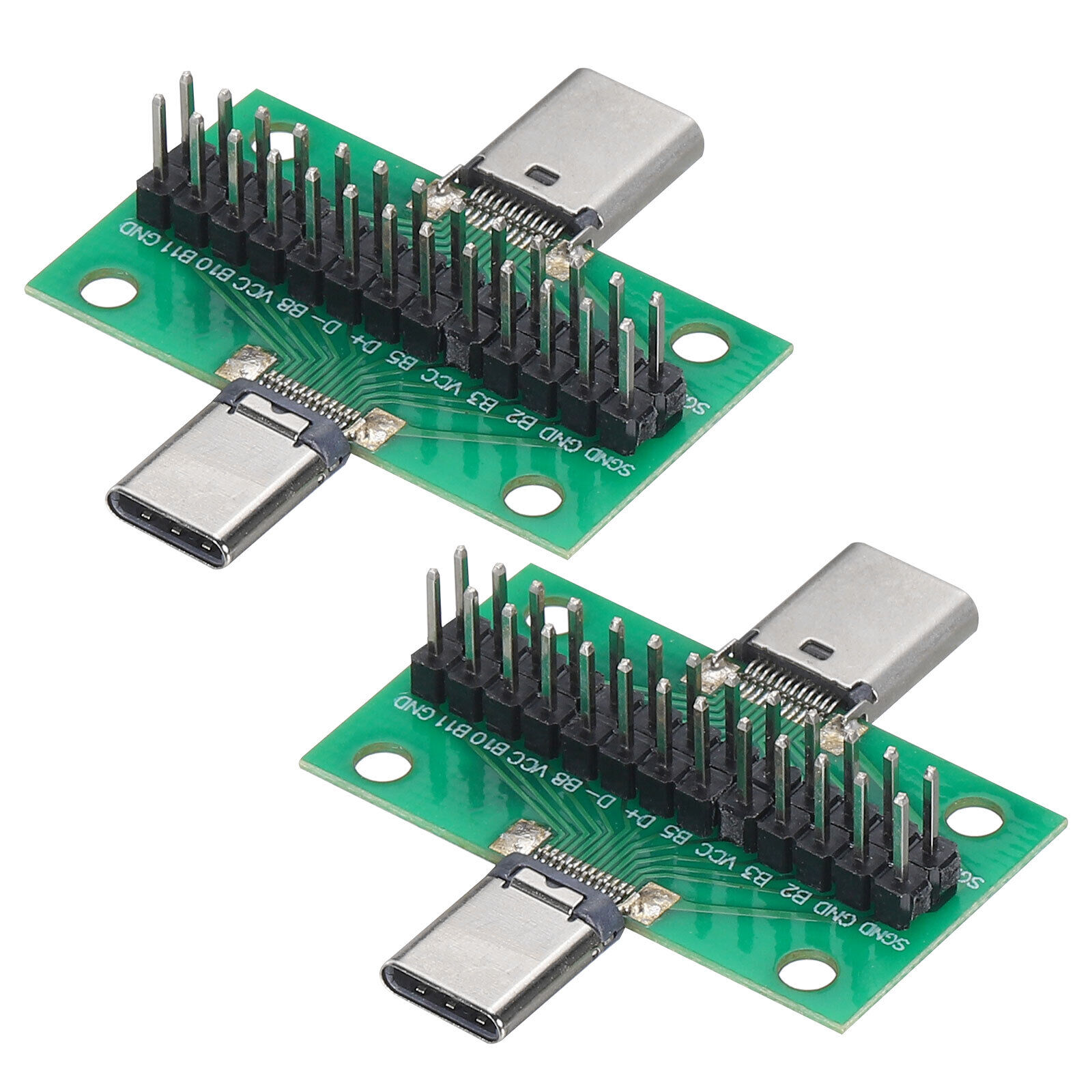 2pcs Type-C Male to Female USB 3.1  Test PCB Board Adapter  with Pin Header 