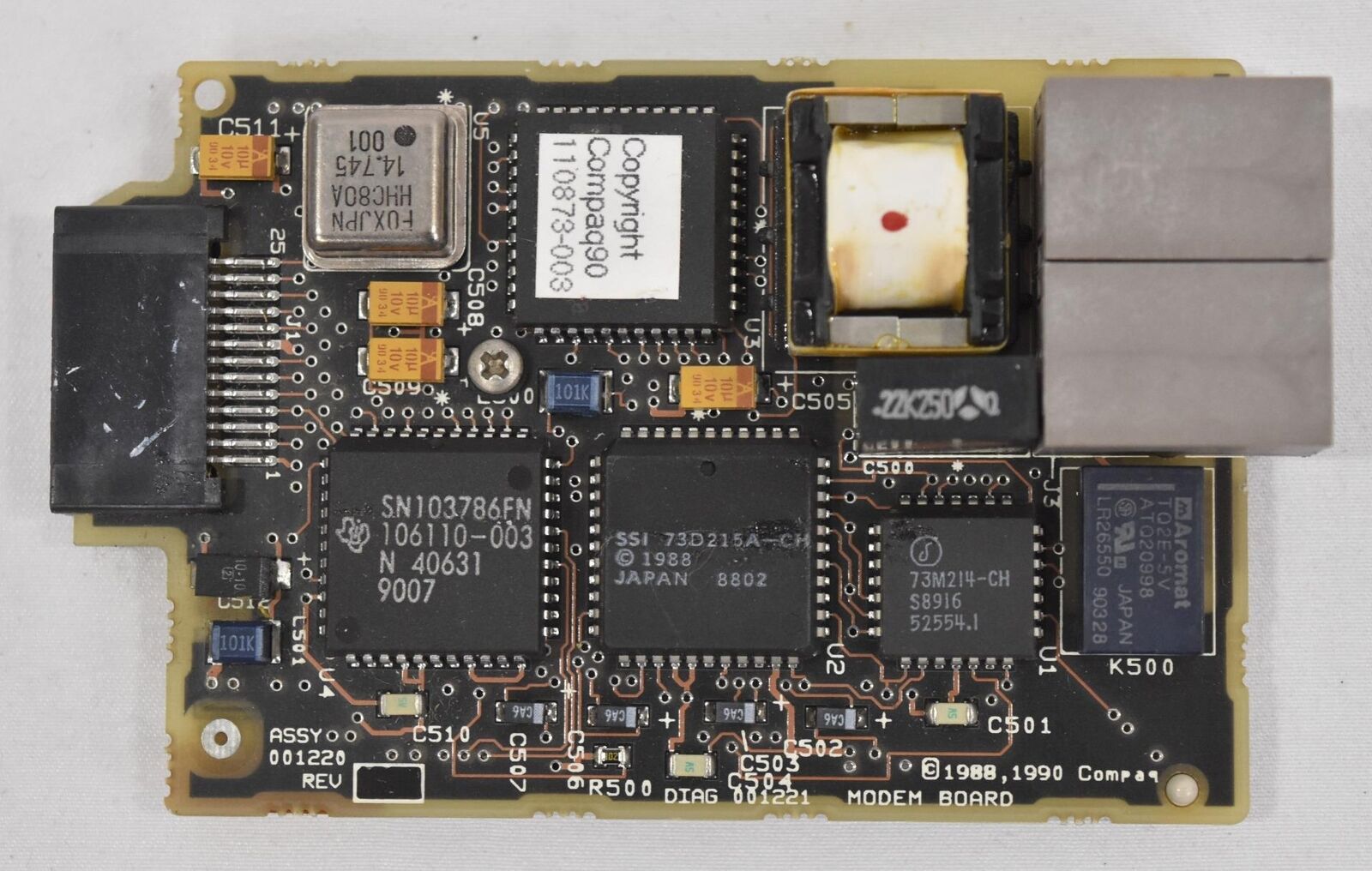 Vintage Compaq 2400 Baud Modem Card For LTE 286 2696 Series 117270-001