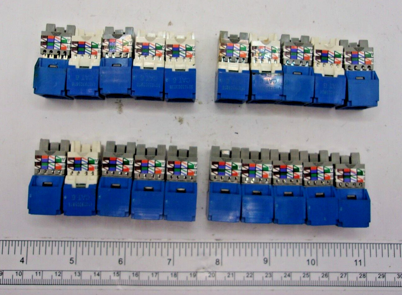 (LOT OF 20) PANDUIT CJ688TGBU, Category-6 8-Wire TG-Jack Module BLUE, 1676A