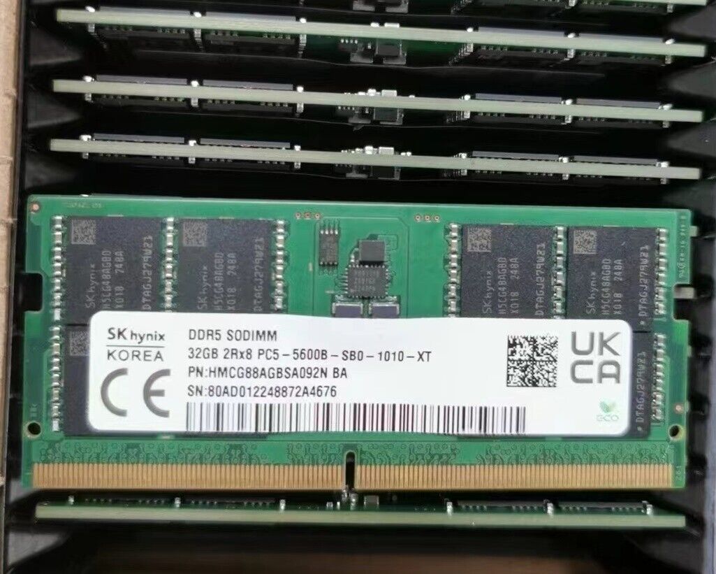 SK hynix 32GB DDR5 5600MHz Laptop RAM 2Rx8 PC5-5600B-SA0  SODIMM HMCG88AGBSA092N