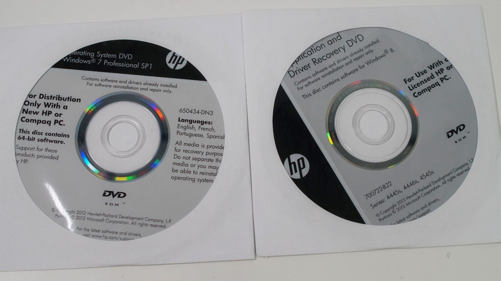 New HP Compaq Windows 7 Professional Operating System DVD ~ 64-Bit ~ Recovery