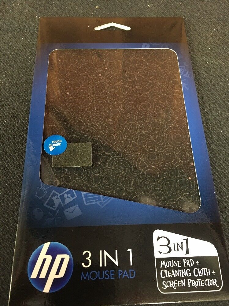HP Hewlett-Packard 3-in-1 Screen Protector Mouse Pad Cleaner for Laptop