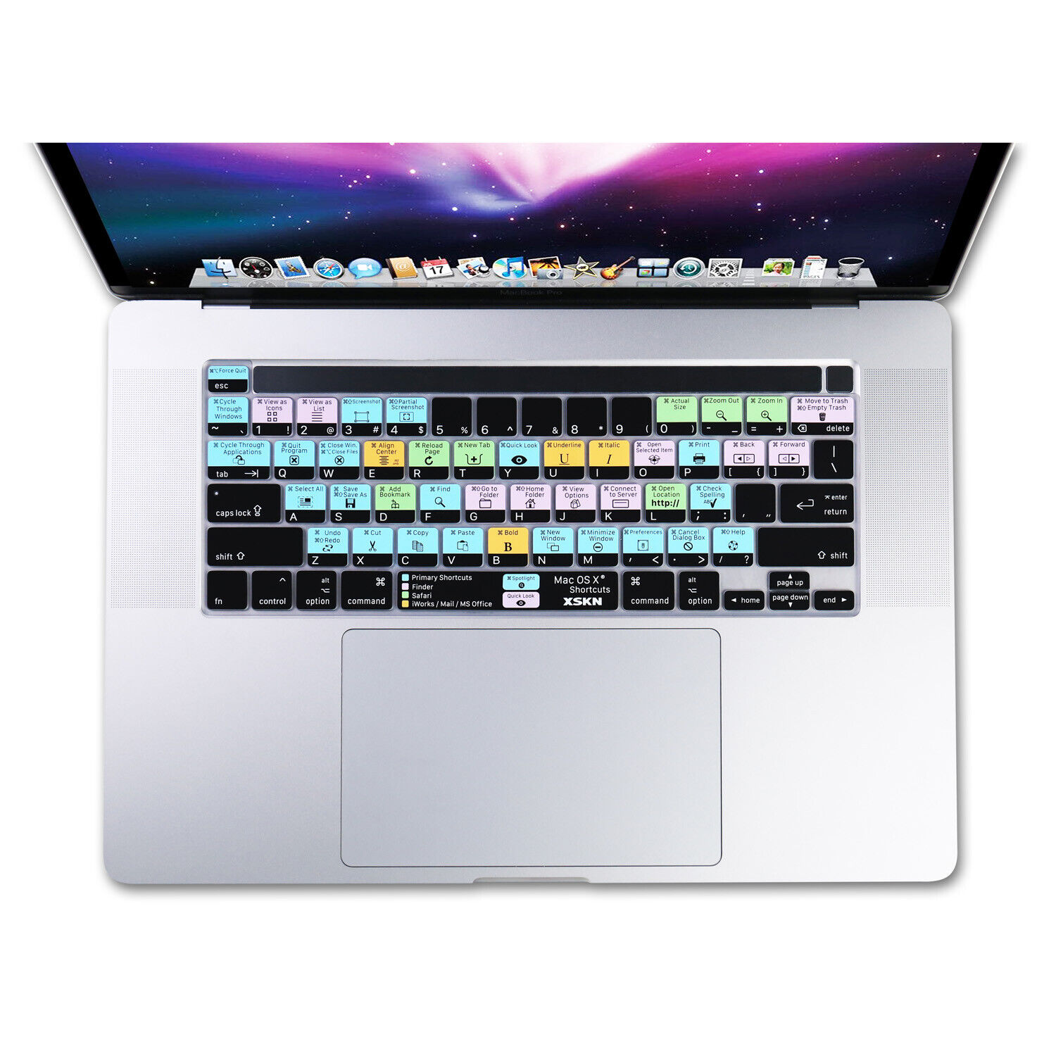 XSKN macOS,OS X Shortcut Keyboard Cover Skin for Touch Bar MacBook Pro 16 A2141