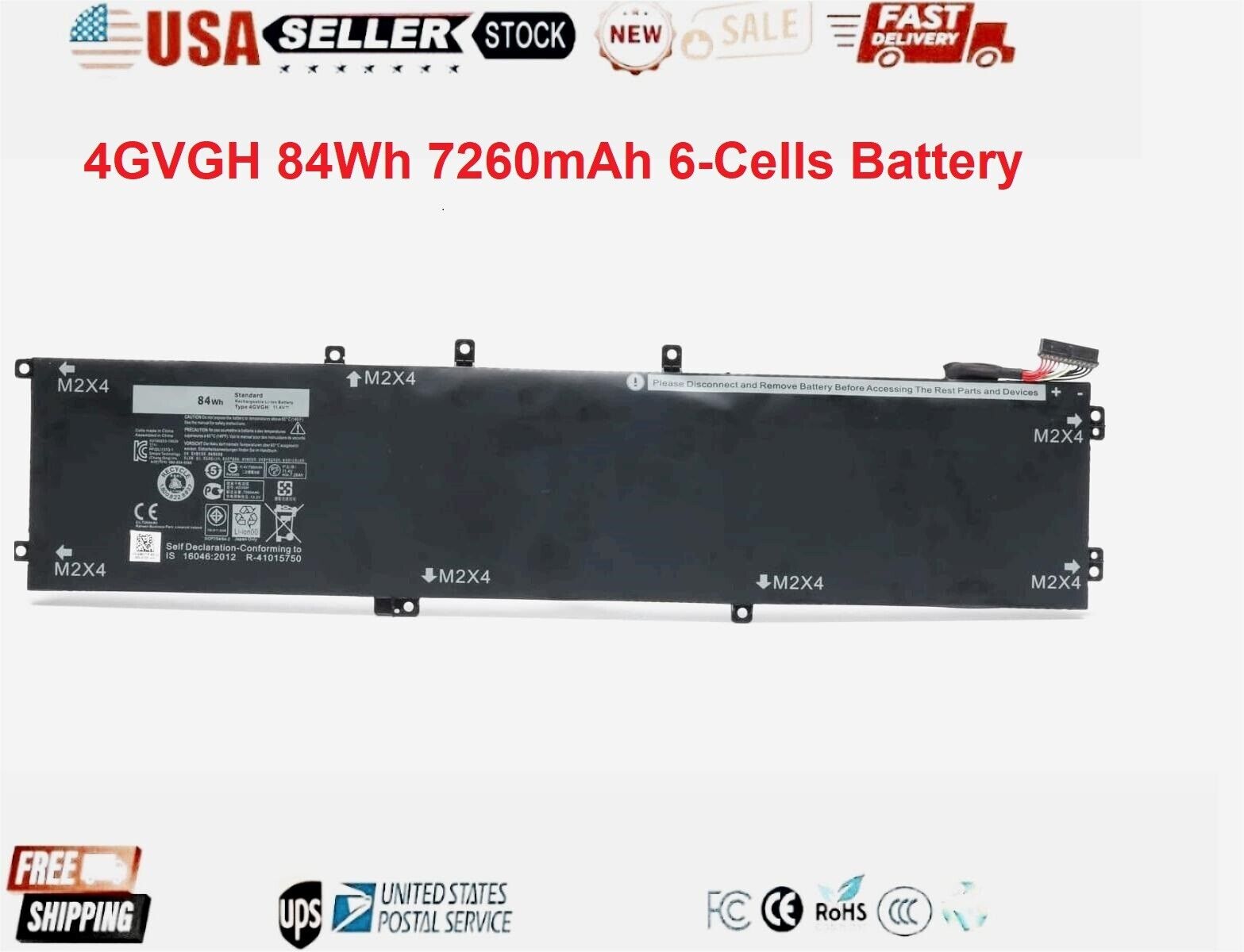 84Wh 4GVGH Battery For Dell XPS 15 9550 P56F P56F001 Dell Precision 5510 1P6KD