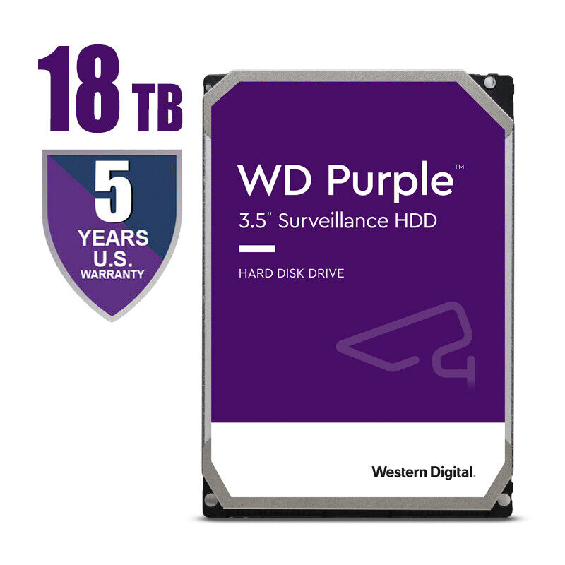 WD Purple PRO 18TB Internal Hard Drive 7200RPM/512Mb Surveillance 3.5