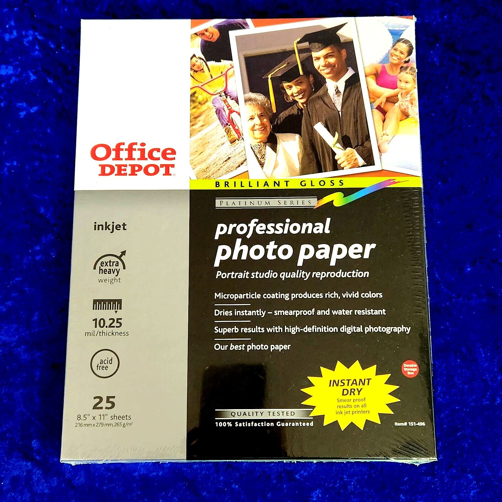Office Depot Professional Photo Paper 151-496 Brilliant Gloss 25 Sheets 8.5 x 11