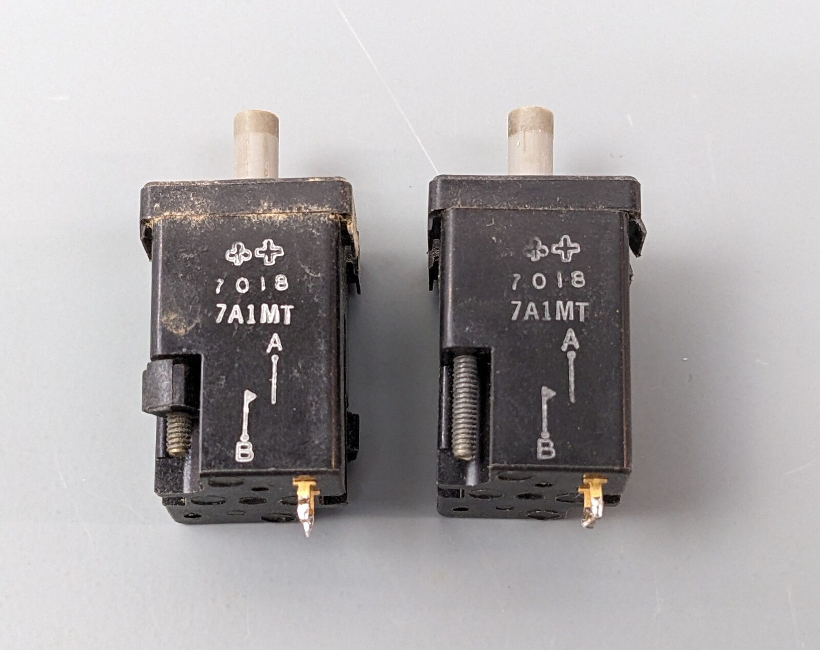 (2) Vintage Key Switches Micro Switch 7A1MT, Magnetic Reed Style, Working Pulls