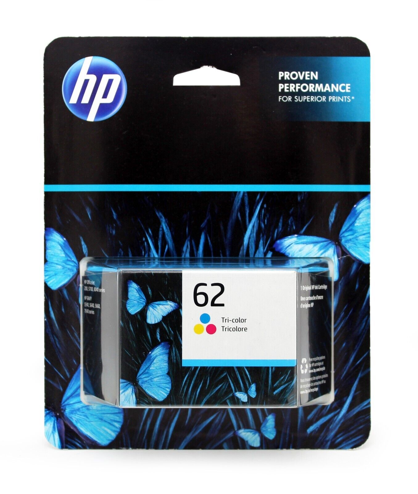 *04/2024* New Genuine HP 62 Tri-color Standard Yield Ink Cartridge New & Sealed