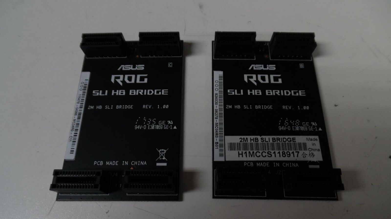 Pair of ASUS ROG 2-Way 2M HB SLI Bridge for nVidia Cards - MC04R0 - Open Box