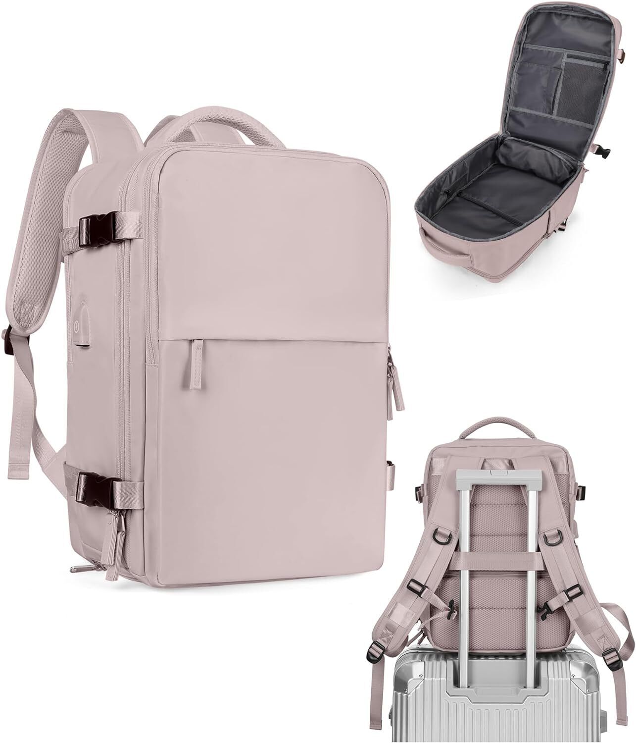 UPPACK Travel Backpack for Women Men Bag Large, A-pink Purple 